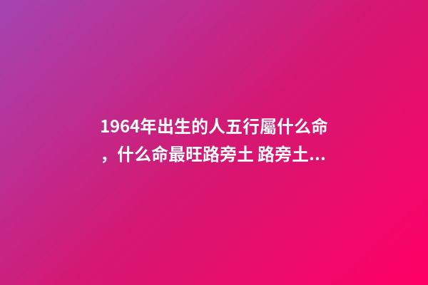 1964年出生的人五行屬什么命，什么命最旺路旁土 路旁土命和什么命最配-第1張-觀點(diǎn)-玄機(jī)派